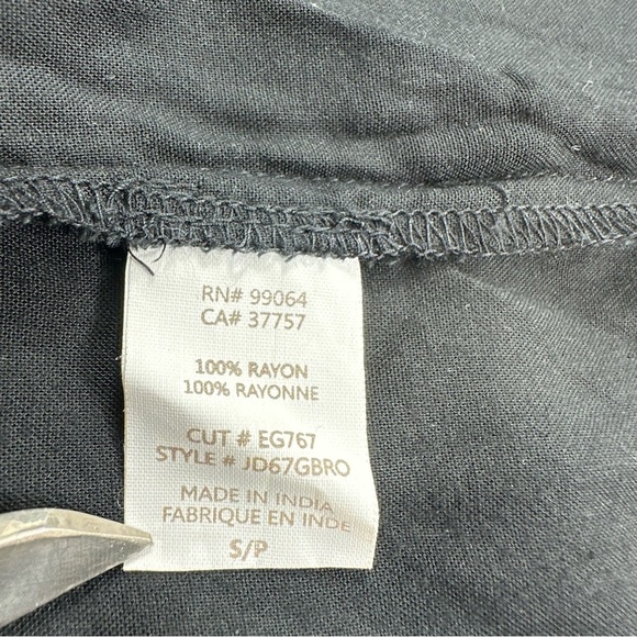 Element Eden Black Dress Sz Small Embroidered Neckline Cinched Waist Black - Picture 8 of 8